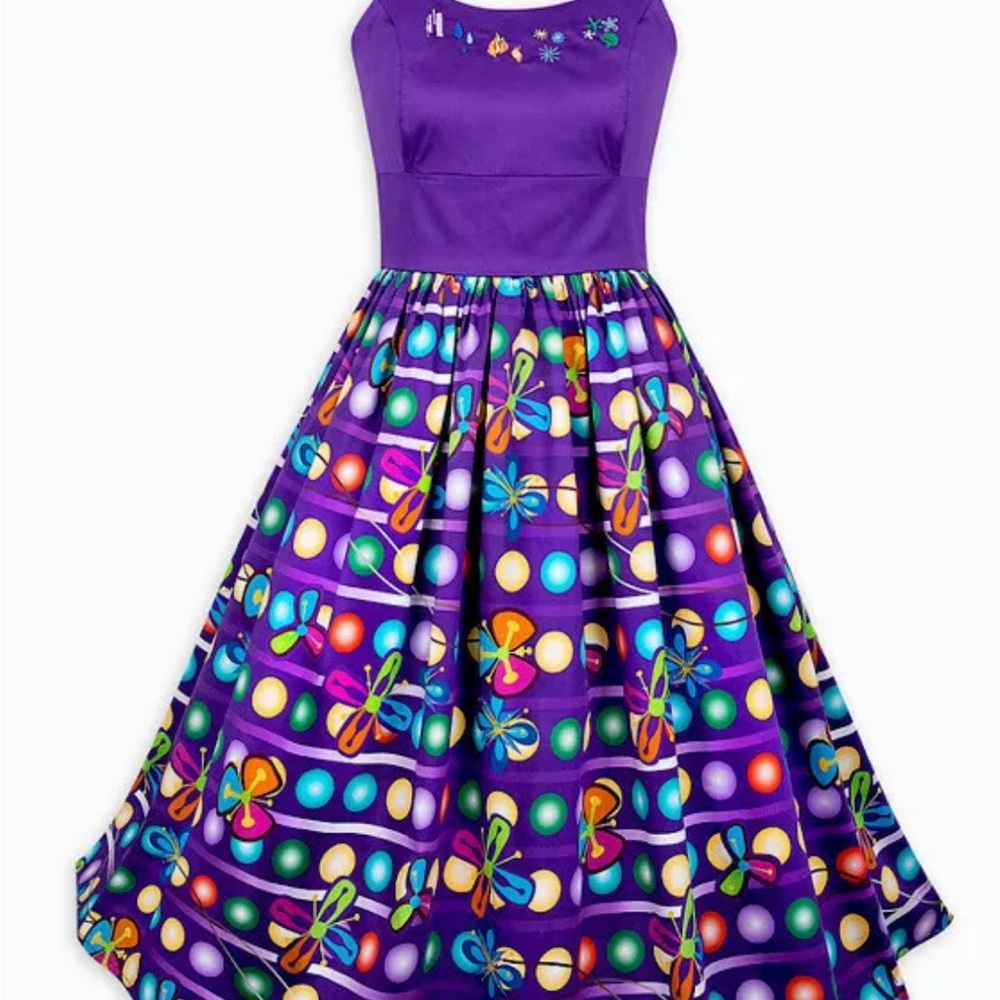 Disney dress shop inside out emotions Purple Multicolor Midi Dress